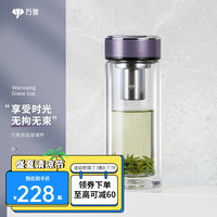 万象（WANXIANG） 双层玻璃杯商务办公男女泡茶杯大容量车载泡茶杯简盒装 V278-丁香色-410ml