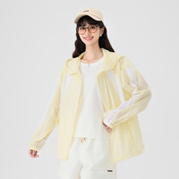 快鱼连帽防晒衣女2024年夏季防紫外线百搭超薄梭织防晒服 14P5006淡黄 XL