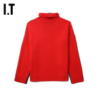 IT JW Anderson男装半高领针织衫潮流个性宽松拼色毛衣093441