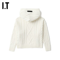 IT ESSENTIALS童装纯色连帽针织衫复古简约绞花毛衣32341KML