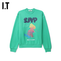 IT SJYP女装圆领卫衣趣味可爱涂鸦logo印花套头上衣TO1600XL
