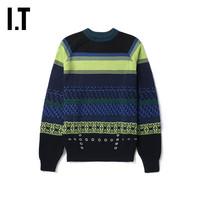 IT TOGA ARCHIVES男装圆领针织衫活力休闲条纹拼色毛衣334MK