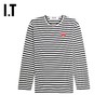 IT CDG PLAY COMME des GARCONS川久保玲男装条纹长袖T恤爱心刺绣