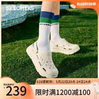 斯凯奇（Skechers）泡泡鞋洞洞鞋拖鞋女夏季易穿透气增高疏水踩屎感包头凉鞋111127 白色/WHT 38 尺码偏大，选小一码