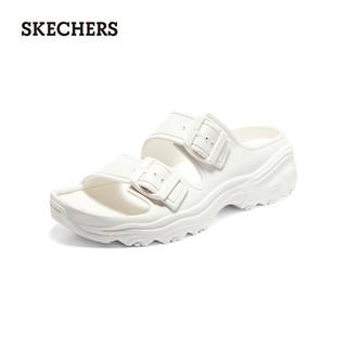 斯凯奇（Skechers）泡泡鞋夏季休闲沙滩鞋凉鞋女鞋厚底舒适软底运动拖鞋女111246 白色/WHT 39