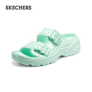 斯凯奇（Skechers）泡泡鞋夏季休闲沙滩鞋凉鞋女鞋厚底舒适软底运动拖鞋女111246 薄荷色/MNT 40