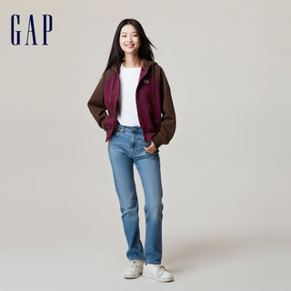 Gap【明星同款】Gap女装秋冬款天鹅绒卫衣756357加绒连帽衫 深邃酒红 170/96A(M)