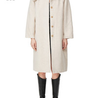 it LAP女装中长款呢子大衣冬季简约翻领排扣外套NHWTA67J