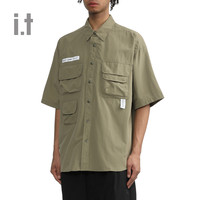 it Alpha Industries男装宽松短袖衬衫2024夏季工装风1056LXM