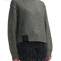 it izzue女装小高领针织衫休闲冬季绑带设计纯色毛衣4128W3L