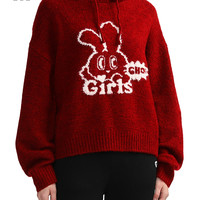 it :CHOCOOLATE女装连帽针织衫休闲冬季青春甜美薄毛衣4682X