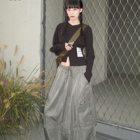 it izzue女装合身针织衫休闲秋季时尚不对称拼接薄毛衣4105F