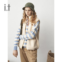 it :CHOCOOLATE女装圆领针织衫秋季清新条纹薄毛衣4638XF