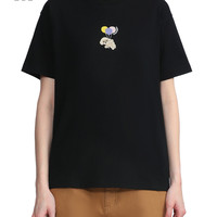 it :CHOCOOLATE女装短袖t恤春夏可爱休闲小狗图案重磅t恤1696XSI