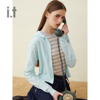 it :CHOCOOLATE女装合身条纹长袖T恤2024春季青春少女风1851X