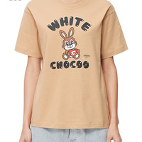 it :CHOCOOLATE女装短袖t恤春夏可爱兔子印花美式休闲上衣潮1699