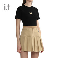 it :CHOCOOLATE女装合身短袖T恤2024夏季时尚少女内搭1841XSM