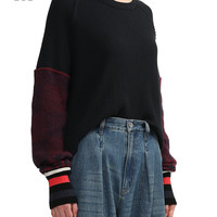 it Free People女装拼接针织衫休闲冬季时尚随性薄毛衣17861L