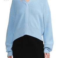 it tout a coup女装长袖针织衫秋季挖剪镂空领毛衣0316F2