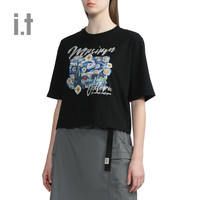 it MUSIUM DIV.女装圆领短袖T恤休闲时尚夏季宽松半袖00123XK