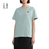 it MUSIUM DIV.女装短袖T恤休闲秋冬清新文艺宽松半袖00280XL