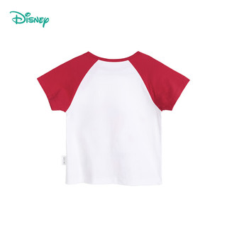迪士尼宝宝（Disney Baby）童装儿童T恤米奇米妮卡通短袖T恤舒适透气24年夏 开心米妮 100