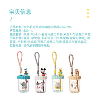 名创优品（MINISO）迪士尼系列提绳吸吸乐塑料杯520mL(小熊维尼)