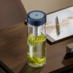 wanxiang万象象wanxiang单层玻璃杯银离子抗菌泡茶杯au12l月光蓝大