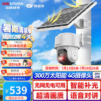 海康威视（HIKVISION）皓视通4G太阳能摄像头家用室外监控器300万360度全景无电无网户外全彩夜视监控器 30W含128G卡