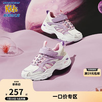 Skechers斯凯奇女童运动鞋秋季鞋舒适反光儿童休闲鞋302586L 紫色/白色PRW 35