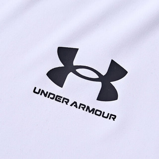 安德玛（Under Armour）童装男童速干t恤夏季儿童衣服短袖上衣男大童纯色运动装222116688 白色 150cm