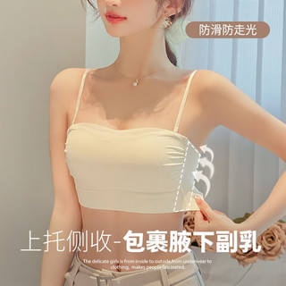 JERRIE MOCK抹胸无肩带内衣女聚拢无钢圈收副乳裹胸防滑防走光文胸罩夏季薄款