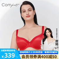 Comfit大码薄款内衣女上托收副乳调整型大胸显小文胸CBW0074 红色RED 75E 34/75E