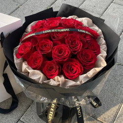 花旺鲜花速递19朵红玫瑰花束送女友送老婆生日礼物同城配送jd362