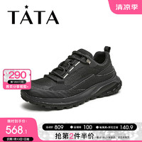 他她（TATA）2024秋时尚休闲皮鞋男73E20CM4 黑色 38