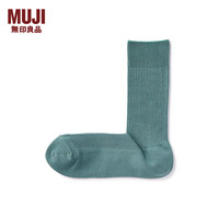 無印良品 MUJI（無印良品 ）男女通用 合脚直角袜 无性别男款女款 袜子 DAE20C3S 烟熏绿色 25-27cm/40-44码