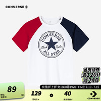 Converse匡威儿童童装男童短袖T恤2024夏季中大童休闲打底衫 匡威红 130/64