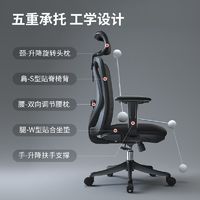 百亿补贴：SIHOO 西昊 M18 人体工学椅 电脑椅 黑网-尼龙脚-四向调节腰枕