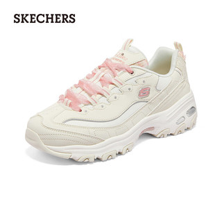 斯凯奇（Skechers）潮流时尚运动鞋女老爹鞋夏季 896738  自然色/珊瑚色NTCL 39 