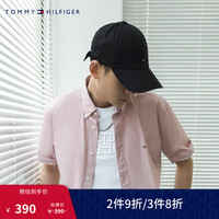 TOMMY HILFIGER【男女同款】男女纯棉绣标金属调节扣弯檐棒球帽95041 黑色083 均码（57-58cm）
