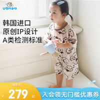 UBMOM韩国儿童春秋衣服宝宝外出连体衣爬服纯棉婴儿吊带全棉连体衫 Mongblanc短袖连体衣 90码