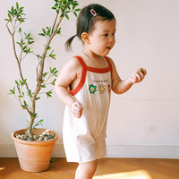 UBMOM韩国儿童春秋衣服宝宝外出连体衣爬服纯棉婴儿吊带全棉连体衫 Sunny吊带连体衣 100码