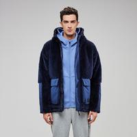 仿羊羔绒外套男冬季加厚保暖防风连帽工装