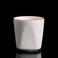 太官世家白妆窑单杯 陶瓷喝水杯子男士办公室主人杯功夫茶杯盏 四方杯-白 140ml 1只