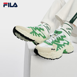 FILA 斐乐 蕨草鞋FERN女鞋运动鞋户外老爹鞋厚底休闲鞋 斐乐白/鲜绿色-WK 36.5