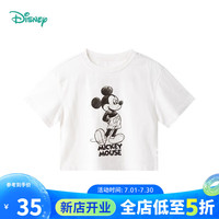 迪士尼宝宝（Disney Baby）童装男童T恤缤纷一夏米奇短袖T恤 本白 3岁/身高100cm