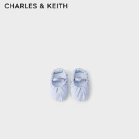 CHARLES&KEITH【SALE】CK9-71850012褶皱柔软格纹宝宝玛丽珍鞋 Blue蓝色 16码