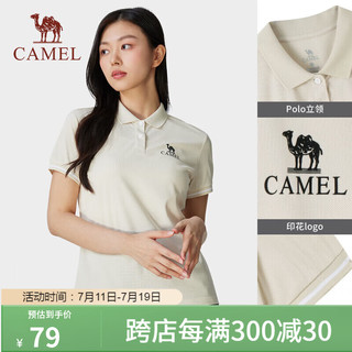 骆驼（CAMEL）运动polo衫春夏速干透气短袖上衣T恤女 724BAUL008 锦瑟灰,女 XXL