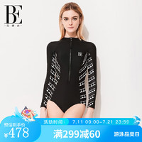 范德安（BALNEAIRE）时尚系列连体泳衣女纯欲保守微胖遮肉长袖防晒高级感游泳 61459 L