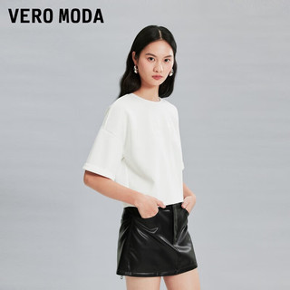 VEROMODA【2024春夏款】圆领宽松短款字母简约百搭街头时尚T恤女短袖女 S85本白色 160/80A/S